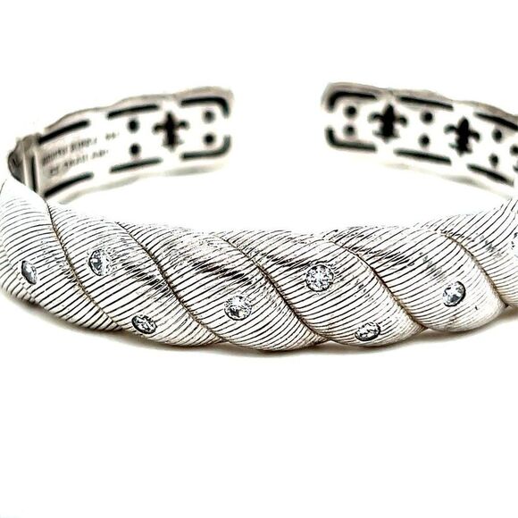 Judith Ripka 925 Cz Braid Design Cuff - Picture 6 of 11